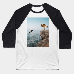 Ostrich standing on Cliff Baseball T-Shirt